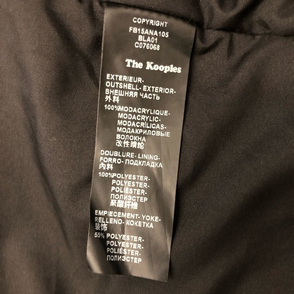 NWOT The Kooples Luxury Black Faux Fur Moto Bike Jacket Outerwear. Large. - Picture 9 of 16